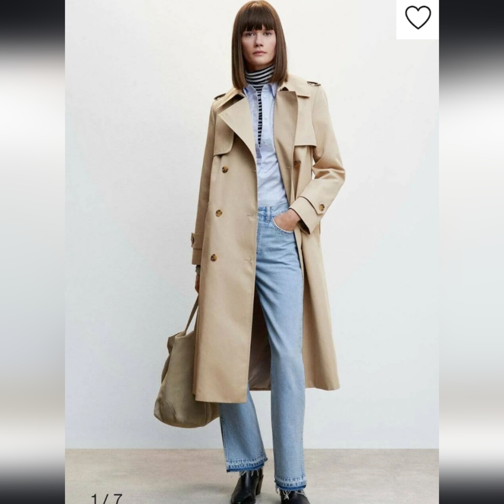 NWT BLACK Mango Lolipop Trench Coat